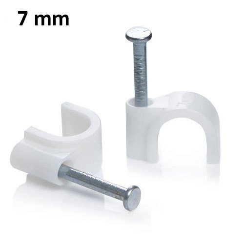 Plastic 7 mm Circle Nail Cable Clip, Packaging Size: 100 pieces/packet