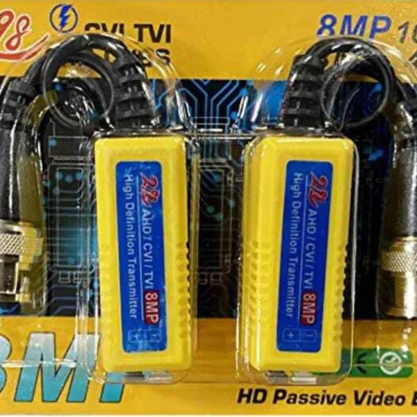 Video Balun  8MP / 4K Passive HD BNC Transceiver for AHD, TVI, CVI & CVBS CCTV Camera (Pair)