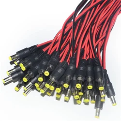 DC Power Cable for CCTV Camera (Red/Black) – Male to Female CCTV Power Extension Cable