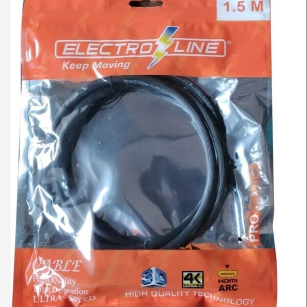 Electroline 1.5 Meter High Speed HDMI Cable for TV, Monitor, Projector, Laptop and Gaming Console