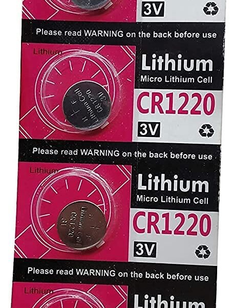Lithium CR1220 Coin Cell Battery 3V for CMOS, DVR, Motherboard, Watch, Calculator & Electronic Devices